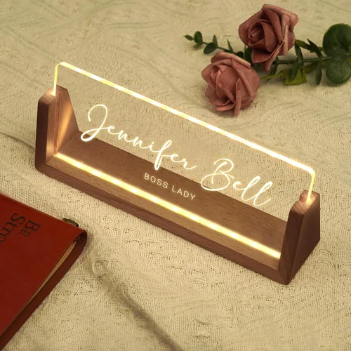 Miniatura 9 de Placa de nombre de escritorio personalizada, placa de identificación acrílica personalizada para escritorio, decoración de oficina para mujeres
