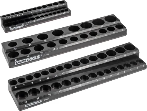 OEMTOOLS 22487 - Organizador magnético métrico de 3 piezas para cajas de herramientas, soporte para enchufes, organizador de caja de herramientas