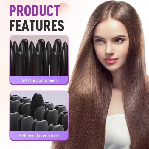 Miniatura 5 de Go Brush Pro para cabello corto, cepillo alisador de cabello mejorado 2026, cepillos alisadores inalámbricos portátiles para viajes, calentamiento
