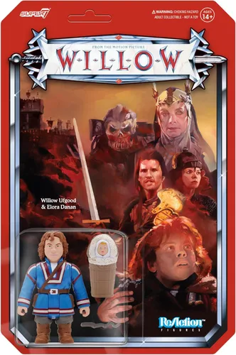 Super7 Willow Ufgood (con Elora Danan) - Figura de acción de sauce de 3.75 pulgadas con accesorio, coleccionables de películas clásicas y juguetes