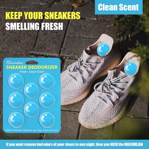 Miniatura 4 de MAXIMILIAN Bolas desodorizantes de zapatos 8 piezas Bolas de ambientadores profesionales para zapatos Eliminador de olor de pies Ambientador