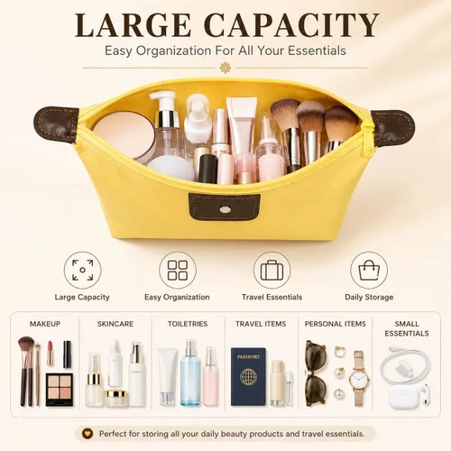 Miniatura 4 de Bolsas de cosméticos, bolsas de aseo para mujer, paquete de 8 bolsas organizadoras de artículos de tocador, bolsa de maquillaje de viaje
