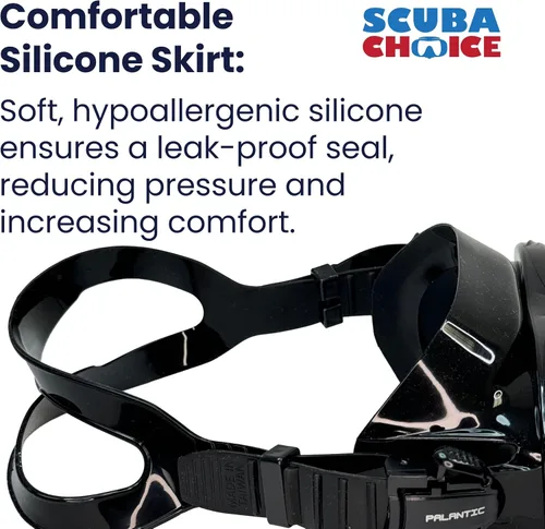 Miniatura 6 de Palantic M36 - Lentes de lector de máscara de snorkel de silicona para esnórquel y buceo, gafas antivaho con diseño de visión amplia para claridad