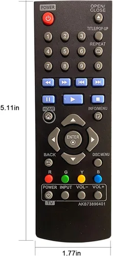 Miniatura 3 de AKB73896401 - Control remoto de repuesto compatible con reproductor de discos Blu-ray LG BP135 BP145 BP155 BP175 BP255 BP300 BP335W BP340 BP350