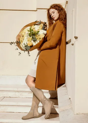 Miniatura 5 de Shoe'N Tale Botas altas hasta la rodilla con tacón bajo plano y punta redonda elástica para mujer con cremallera lateral