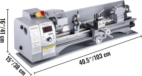 Miniatura 8 de VEVOR Torno de metal, Mini máquina de torno de 210x720, Cambio de velocidad variable de 2500 RPM, Mini torno de precisión de 750W, Torno de trabajo