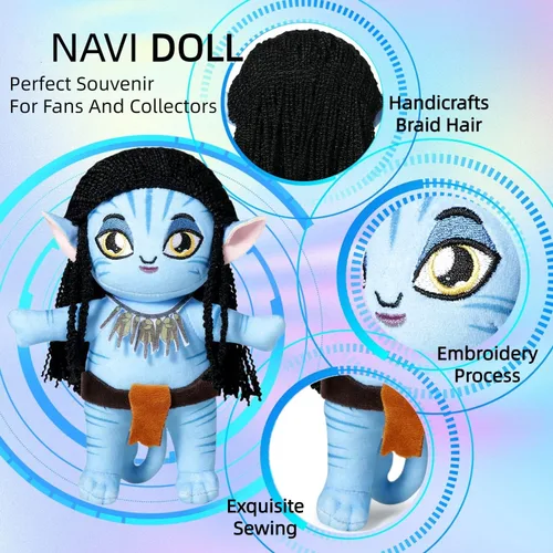 Miniatura 4 de Juguetes de peluche, lindo peluche de Aniaml en pañalero, muñeca kawaii Na'vi, regalos de cumpleaños de Navidad, perfecto para niños, niñas, Azul