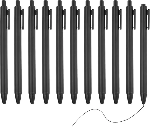 PATIKIL Paquete de 12 bolígrafos de gel retráctiles, punta fina de 0.020 in, tinta negra, color retro, escritura suave, lindos bolígrafos para Negro