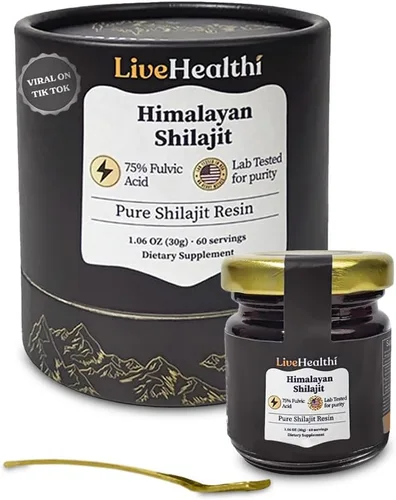 Resina Shilajit pura del Himalaya – 75 porciones para refuerzo de energía y apoyo inmunológico – Shilajit orgánico contiene más de 85 minerales