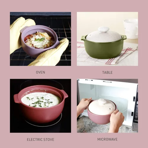 Miniatura 3 de Estufa de cerámica Neoflam Kiesel 1QT, utensilios de cocina, Kiesel, L, Ciruela