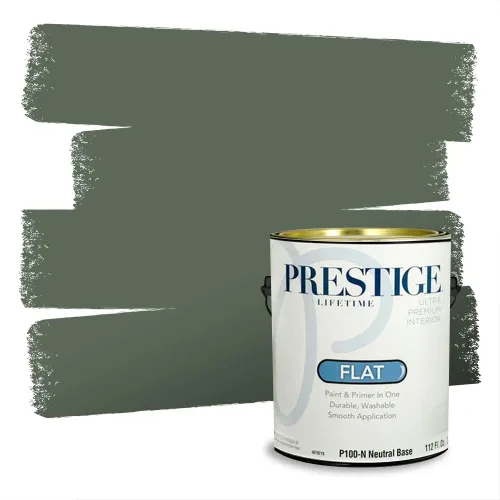 Miniatura 152 de Prestige Paints - Pintura exterior e imprimación en uno, 1 galón, plano, compatibilidad comparable con el color menta «Whipped Mint» de Behr