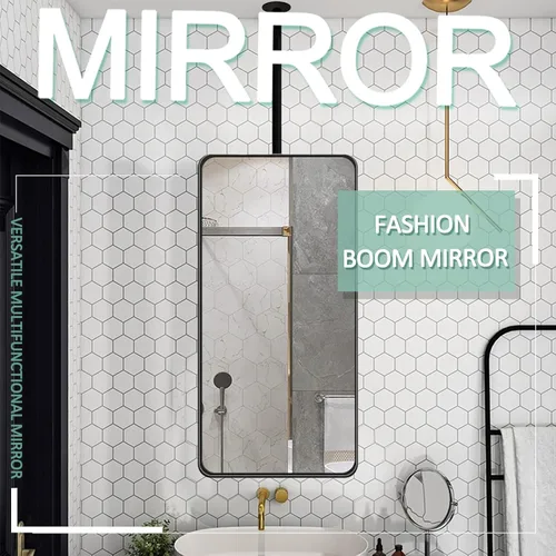 Miniatura 3 de Espejo decorativo flotante para baño, espejo colgante de techo, espejos de maquillaje para el hogar o el hotel, vestidores, con marco de metal