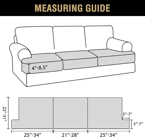 Miniatura 3 de H.VERSAILTEX Fundas de terciopelo elástico para silla con cojín en forma de T para sala de estar, funda de sofá, funda de asiento con cojín
