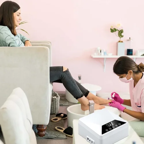 Miniatura 7 de Lámpara de pie UV, lámpara UV recargable de 78 W para pies, secador de uñas LED con soporte telescópico oculto, esmalte de uñas inalámbrico