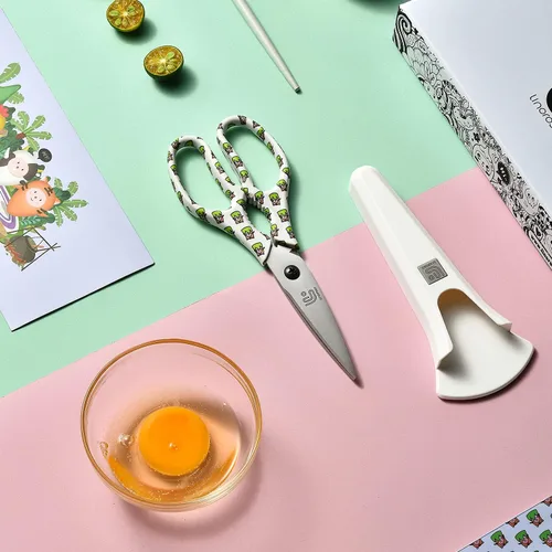Miniatura 9 de Linoroso Tijeras de cocina resistentes con soporte magnético, hechas con acero japonés 4034, tijeras de cocina multipropósito ultra afiladas