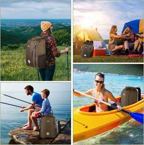 Miniatura 7 de Mochila Dry Bag de 20 L, impermeable, con bolsa para la cintura y funda para teléfono, bolsa seca para kayak, playa, rafting, canotaje, senderismo