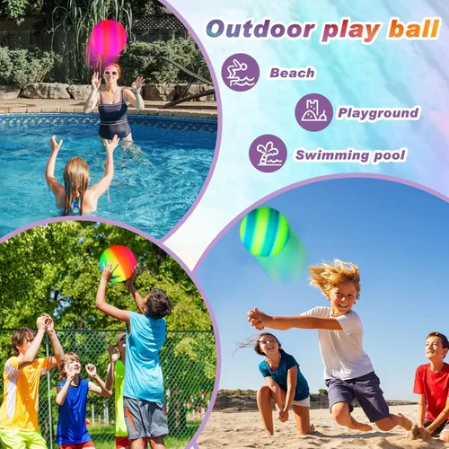 Miniatura 7 de Macarrie 20 piezas de pelotas de parque infantil de 6 pulgadas, pelotas de esquivar y patada para niños, adultos, pelotas inflables coloridas