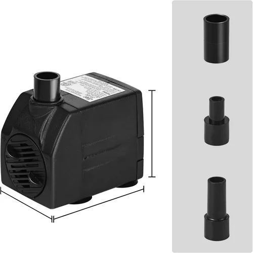 Miniatura 4 de Mini bomba de agua sumergible de 200 GPH (12 W, 800 L/H) para características de agua, acuarios, pecera, fuente de mesa, fuente para mascotas