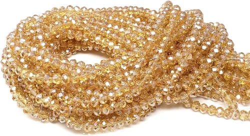 Miniatura 58 de Cuentas de vidrio Rondelle de 0.079 in para hacer joyas, cuentas espaciadoras de Briolette Crytal facetadas para pulseras, collares, aretes