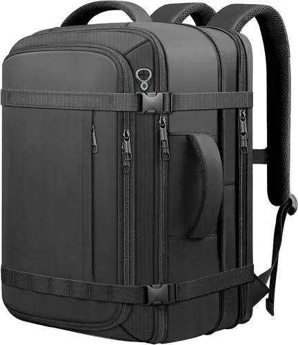 Miniatura 12 de Ample Space Mochila de viaje con garantía de por vida, mochila de mano expandible con puerto de acceso por cable, se adapta a portátiles de 17.3