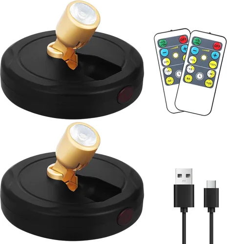 Miniatura 10 de Focos que funcionan con pilas, luz de imagen inalámbrica, iluminación de acento regulable, luces LED inalámbricas, luces adhesivas con control