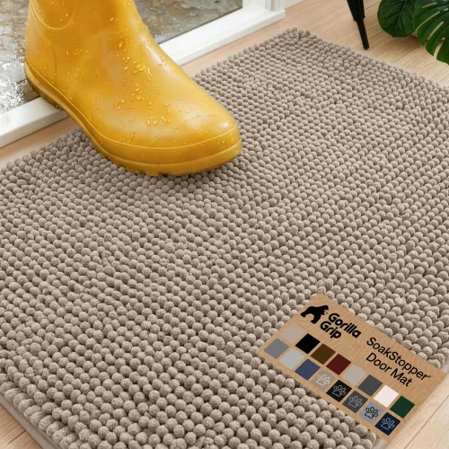 Miniatura 69 de GORILLA GRIP SOAKSTOPPER - Tapete para puerta de perro, 30 x 20 pulgadas, lavable a máquina, absorbente, captura la humedad, barro, suciedad, Negro