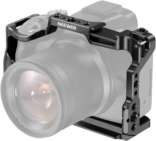 NEEWER Jaula para cámara R50 compatible con Canon EOS R50, plataforma de video de aluminio con riel NATO, roscas de 1/4", agujeros ARRI de 3/8",
