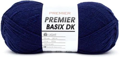 Miniatura 4 de Premier Yarns Basix Hilo DK, hecho de acrílico, hilo ideal para ganchillo y tejido, lavable a máquina, rosa camafeo, 3.5 onzas, 306 yardas Rosa Cameo