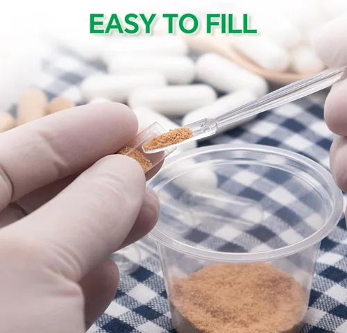 Miniatura 3 de Cápsulas veganas tamaño 00 vacías a base de plantas transparentes (100 unidades) sin gluten, sin OMG, kit de llenado de pastillas con certificación