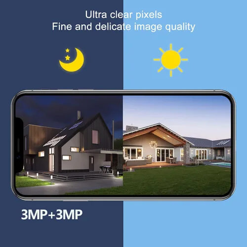 Miniatura 5 de Pyhodi Cámara de seguridad solar al aire libre WiFi inalámbrica HD NightIP66 cámara de vigilancia, detección humana NightPIR de color, 2 vías