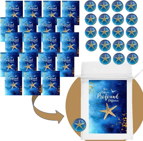 Miniatura 3 de Smiling Wisdom 20 regalos de historia de estrellas de mar a granel Tarjetas de apreciación de You Make a Profound Difference e imán redondo