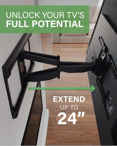 Miniatura 4 de SANUS Soporte de pared de TV de movimiento completo para televisores de hasta 90" - Diseño premium que se extiende 24" con giro y inclinación