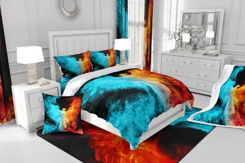 Miniatura 4 de Erosebridal Phoenix - Juego de colcha tamaño King, juego de edredón de fuego de hielo Phoenix para niños, adolescentes y adultos, decoración