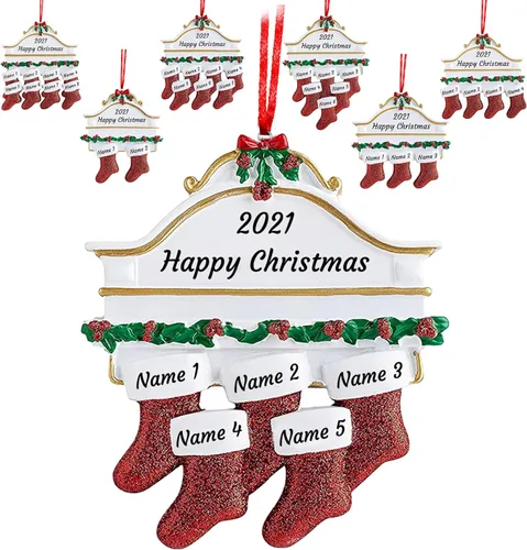 Miniatura 17 de Adornos de Navidad personalizados para familia de 2, adornos de Navidad familiares personalizados con nombres, decoraciones de Navidad