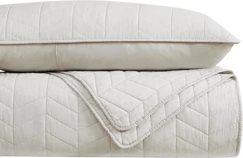 Miniatura 7 de palassio Juego de ropa de cama de algodón beige tamaño Queen con fundas de almohada, colcha ligera y suave, funda de edredón acolchada color crema