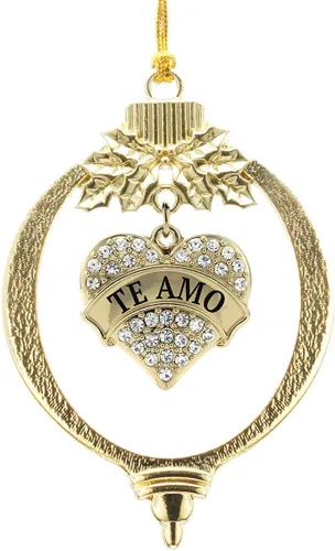 Miniatura 189 de Inspired Silver - Wrestling - Adorno de Navidad dorado - Adorno de árbol de Navidad con dije de corazón con circonita cúbica - Decoración colgante