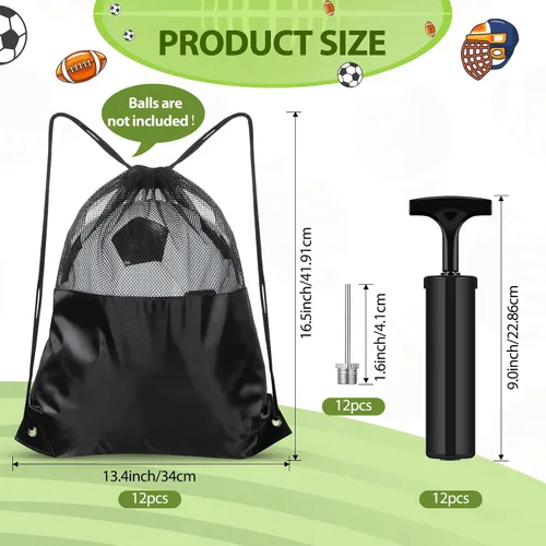 Miniatura 2 de Foilswirl Suministros de donación de caridad cristiana, kit de bomba de bola desinflada, incluye bomba de fútbol, bomba de aire de mano con aguja