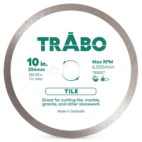 Miniatura 22 de Trabo Paquete de 3 hojas de unión de metal de diamante de borde continuo de 4.5 pulgadas para cortar granito, cerámica, porcelana, cuarzo y más, 3