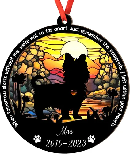 Miniatura 23 de Adorno personalizado para atrapasoles de sabueso afgano, adorno de Navidad de sabueso afgano – Regalo para perro amante, sabueso afgano