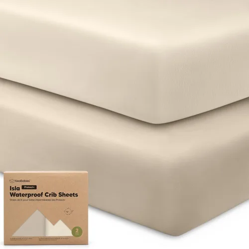 Miniatura 12 de Paquete de 2 sábanas impermeables para cuna de bebé para niños y niñas - 52x28 sábanas para cama de niño pequeño de viscosa derivada de bambú