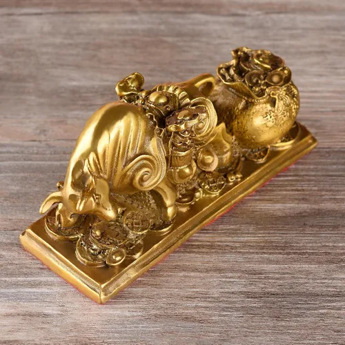 Miniatura 7 de BRASSTAR TQZMPT1 - TQZMPT1 - TQZMPT1 - Estatua de Feng Shui de latón tira de riqueza con monedas, estatua de fortuna y suerte reunir regalos