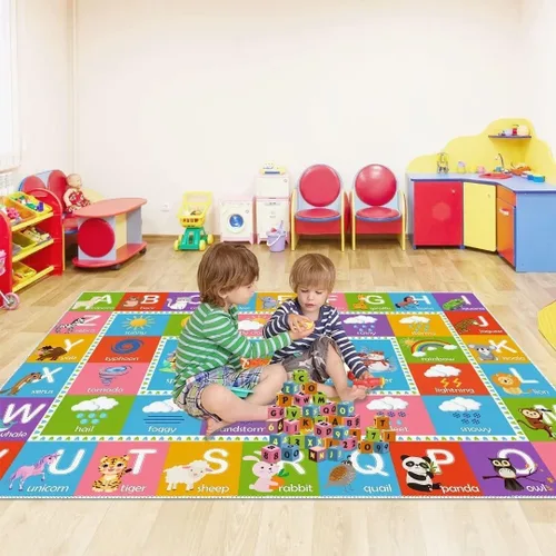 Miniatura 9 de ABC - Alfombra educativa del alfabeto, alfombra de juego de 4 x 6 pies para niños, sala de juegos, tapete antideslizante para niños y niñas Alphabet