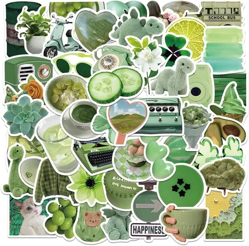 Miniatura 14 de ZJSXINDI Calcomanías estéticas impermeables para laptop, 57 piezas para botella de agua, laptop, computadora, patineta, parachoques, calcomanías