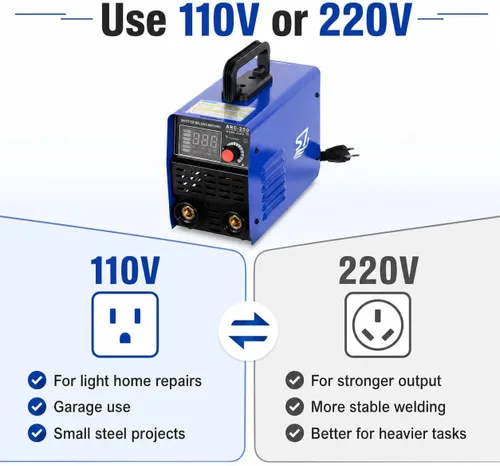 Miniatura 5 de Soldador de palo 250A 110/220V, máquina de soldadura ARC/Lift TIG con control sinérgico, inversor IGBT, arranque en caliente, fuerza de arco