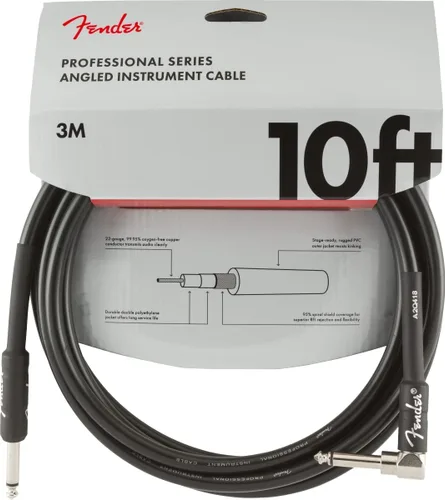 Miniatura 14 de Fender Cable de instrumento de serie Professional, cable de guitarra de 10 pies, listo para escenario con diseño antitorceduras, negro
