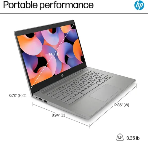 Miniatura 2 de HP Laptop Chromebook 14, procesador Intel Celeron de cuatro núcleos N4500 (> N4020) 4 GB de RAM, 128 GB de almacenamiento