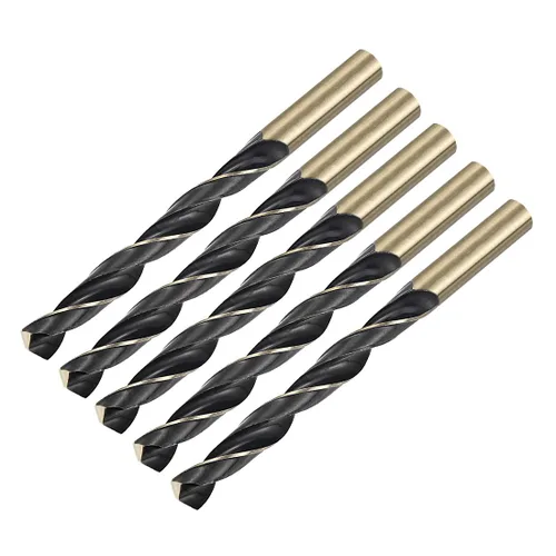 Miniatura 10 de uxcell 36 brocas de vástago recto, 0.165 in, titanio dorado y nitruro negro recubierto de acero de alta velocidad (HSS) 4341 con vástago de 0.165 in