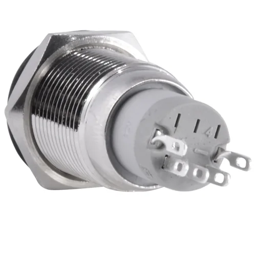 Miniatura 4 de JacobsParts Interruptor de arranque momentáneo de acero inoxidable plateado con LED azul para orificio de corte de panel de 1/2" (12 mm) de diámetro