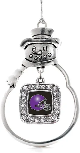 Miniatura 86 de Inspired Silver - Adorno de rodillo de reina - Adorno cuadrado de plata con muñeco de nieve con joyas de circonita cúbica