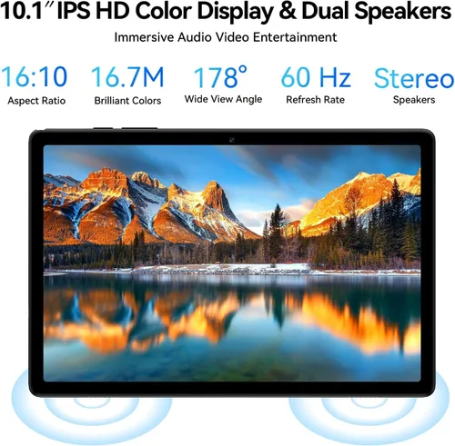 Miniatura 4 de Tablet Android 15 2 en 1 de 10 pulgadas con teclado, mouse y funda, 4G LTE celular, 12 GB de RAM + 64 GB de ROM (2 TB expandible), MediaTek Paquete
